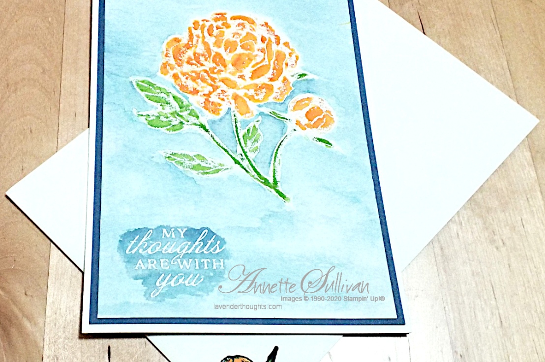 Watercolour Emboss Resist with Prized Peony
