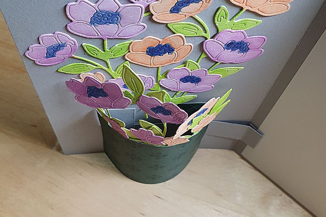 Cottage Flowers Pop Up Vase Card